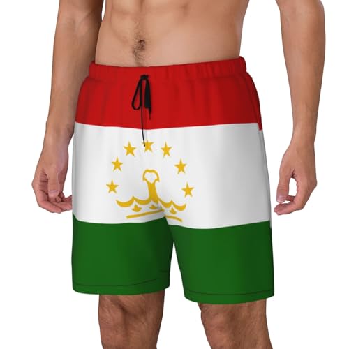 Flag of Tajikistanshort Swim Trunks with Waist Rope and Two Side Pockets Beach Shorts Bathing Suits for Men2