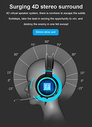 QUANXI Headset Gamer com fio G5 com microfone, Fone de ouvido com microfone Unidade de alto-falante