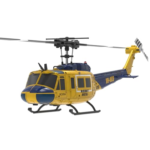 Image of 315MM UH-1 Remote Control Helicopter Aircraft for Adults Expert 6CH C032 RC Heli Maintain Altitude Brushless Motor /Optical Flow Positioning /Fly Upside Down 3D Rolling (RTF Yellow 2Battery)