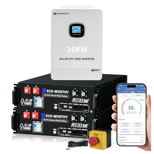 ECO-WORTHY Home Power Station Backup Power,AC 10000W Output+10240Wh LiFePO4 Battery Support Communication,Bluetooth and WiFi,Fast Charge,for Home Backup,Emergency,Solar System Components