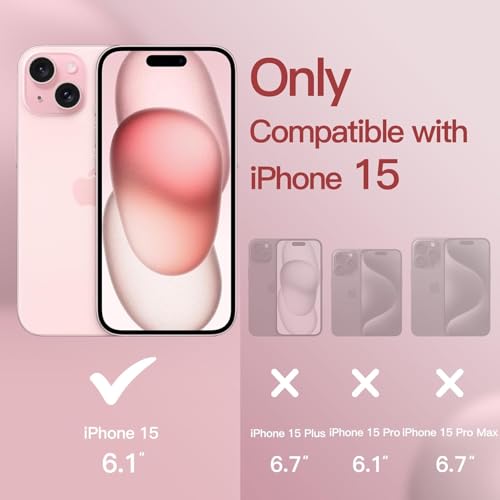 Image of DIZORO Compatible for iPhone 15 Case 6.1, Slim Liquid Silicone Case 3 Layers Full Covered Soft Gel Rubber Phone Case Protective Cover - Red