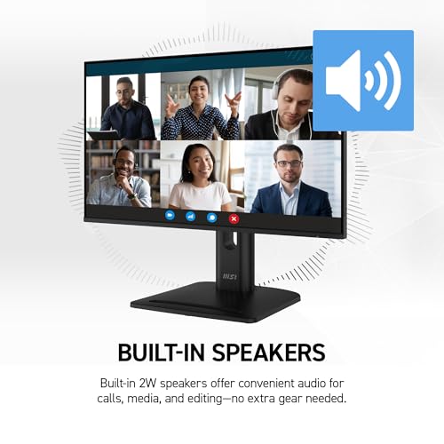 msi PRO MP272 E14C 27-inch IPS 1920 x 1080 (FHD) Office Monitor, 144Hz, Free-Synch, HDMI, USB C (15W Power Delivery), VESA Mountable, Tilt, Speaker, 4-Side Slim Bezel 1ms, Black by msi - Used condition - Image 3