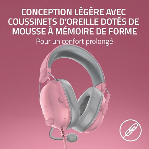 Razer BlackShark V2 X (PlayStation) - Casque e-Sport Filaire pour Console PlayStation 5 (250g, Microphone cardioïde, Haut-parleurs 50mm, Annulation Passive du Bruit, Jack 3.5mm) Quartz