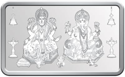 Kundan 100g (999.9) Lakshmi & Ganesh Silver Bar