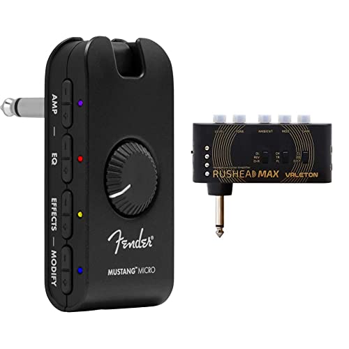 Guitare basse casque ampli cabine Valeton Rushead Max USB portable noir