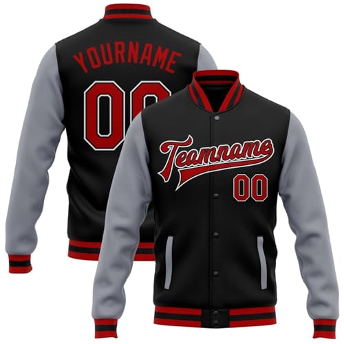 Generisch Personalisierte Herren Baseballjacke Baseball Jacke Oversize Bomberjacken College Jacke Langarm Baseballjacken Teenager Individuelle Namen Nummer Teamnamen (1-Gray) Generisch Personalisierte Herren Baseballjacke Baseball Jacke Oversize Bomberjacken College Jacke Langarm Baseballjacken Teenager Individuelle Namen Nummer Teamnamen (1-Gray)