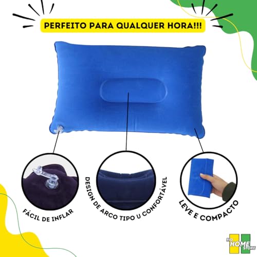 Travesseiro Inflável Camping Viagem Carro Prova D'água Smart (Cinza)