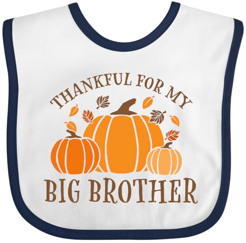 inktastic Thankful for My Big Brother Baby Bib