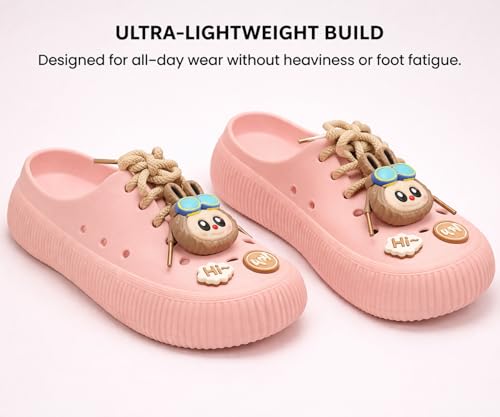 Image of Kraasa Women Lightweight EVA Clogs Comfortable Slip-On Casual Garden Shoes with Cushioned Footbed, Flexible Durable Sole and Breathable Design, Walking, Travel and Outdoor Use