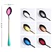 NewKelly 2Pcs Colorful Long Handle Spoon Flatware Coffee Drinking Tools Kitchen Gadget (Multicolor02)
