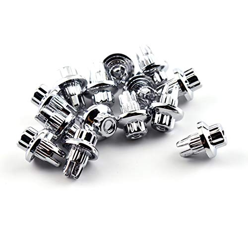 steel.frame.motor 50pcs Wheel Rim Rivets Hole 7.6mm/0.3in Replacement ABS Plastic Chrome Silver
