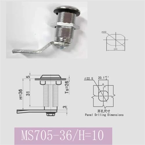 Serrure quart de tour MS705-36 contre l'ouverture des portes électriques loquet zinc - 3