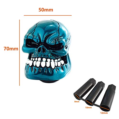 Lunsom Skull Shift Knobs Resin Shifter Head Most Car Transmission Shifting Stick Handle Fit Most Automatic Manual Vehicle (Metal Blue) #TOP3