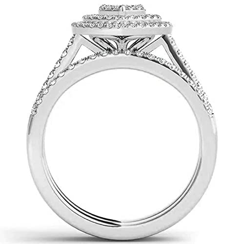 Clearance Grade Rings,Women Fashion Luxury Zircon Rings Engagement Wedding Rings Jewelry Gift By Zyooh (Sliver, 8) #TOP4