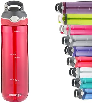 Contigo Ashland Autospout Water Bottle with Flip Straw, Large BPA Free Drinking Bottle, Sports Flask, Leakproof Gym Bottle, Dishwasher Safe, Ideal for Sports, Bike, Running, Hiking, 720 ml