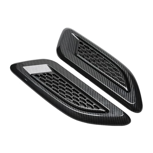 1 Pair Car Hood Scoop Decoration Air Vent Wing Trim Cover Compatible For Land Rover Range Rover Sport Evoque Discovery 4 Freelander 2(Carbon fiber look)