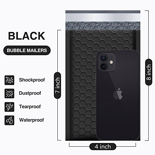 Ucgou Bubble Mailers 4X8 Inch Black 100 Pack Poly Padded Envelopes Small Business Mailing Packages Opaque Self Seal Boutique Shipping Bags Bubble Mailer #TOP1