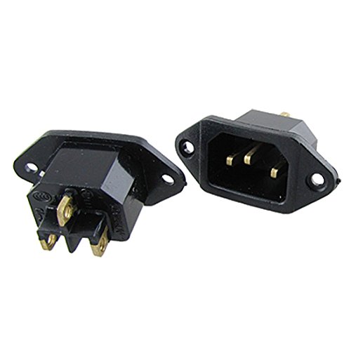 pmw AC 250V 10A C14 Power Replacement Rice Cooker Socket (Black) – 2 Pieces