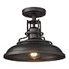 FEMILA 1-Light Semi Flush Mount Light Fixture, 12 inch Farmhouse Ceiling Light Fixture for Hallway, Porch, Laundry, Foyer, Oil Rubbed Bronze Finish, 4FY15-F ORB