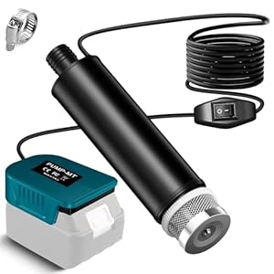 TPDL Akku Toil/Water Pump Sumpfpumpe Kompatibel mit Makita 18V Akku, 120W 12V Transferpumpe mit 5m kabel, Tragbare Öl Saugpumpe, Ölpistole, Tauchpumpe for Gardena, Pool Gartenbewässerung Autowäsche