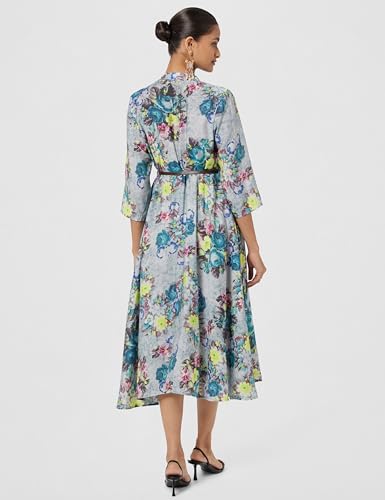Image of BIBA Women Fit and Flare Below the Knee Rayon Flared Printed Dress