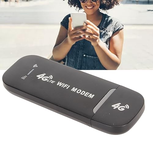 LTE Surfstick 4G WLAN Router, USB WLAN Hotspot Mobiler WiFi mit SIM-Kartensteckplatz Surfstick Unterstützt 10 Geräteverbindungen 150 Mbit/s USB Surfstick (Black)