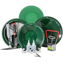 ASR Outdoor 22pc Gold Panning Kit with 1/8 Classifier Screen, Rock Pick Hammer, Dual Riffle Gold Pans