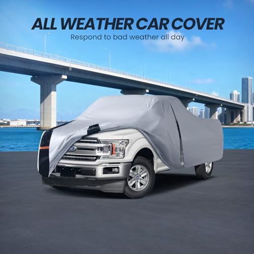 Image of Multi-Layer Ford F150 Truck Cover,Custom fit F150 1997-2026 Regular Long Bed(8'-8.1') Car Cover Waterproof All Weather, Full Exterior Cover Rain Wind Dust and UV Protection with Door Zipper