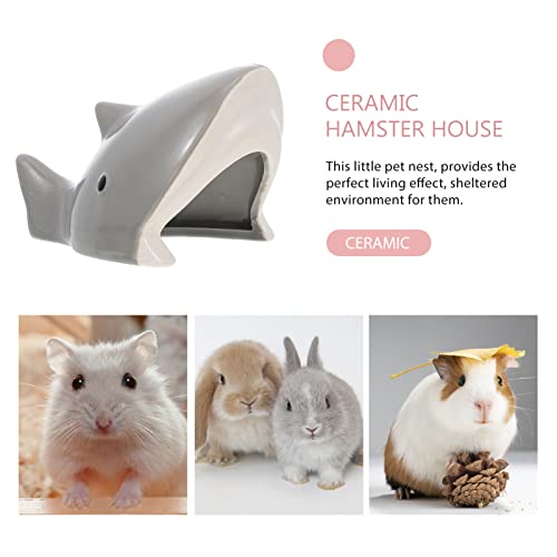 Mipcase House Pig Bed Ceramic Hamster Hideout Summer Cool Small Animal Pet Nesting Habitat Cage Shape For Mice Gerbil Dwarf Tortoise Lizard Grey Guinea Pig Bed Cool Hamster Guinea #TOP3