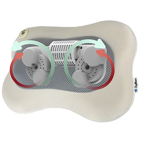 Zyllion Shiatsu Back And Neck Massager - 3D Deep Tissue Kneading Massage Pillow With Heat For Back Pain, Muscle Aches, Chairs And Cars (Not Cordless) - Cream (Zma-13-Crm) #TOP4