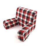 Couleur unie ou fantaisie viglietti Fauteuil confortable, dossier avec tissu déhoussable et lavable pour lit pour personnes âgées ou allaitement, repose-dos lit, canapé (5554 rouge noir XL)