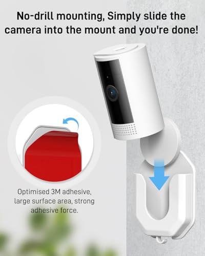 image for KMOUANTS No Drill Ring Indoor Cam Adhesive Wall Mount Bracket, Strong 