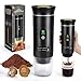 SOPPY Kapselmaschine Camping Kaffeemaschine Selbsterhitzung Mini Kaffeemaschine,für gemahlenem Kaffee& Kaffeekapseln, Schwarz