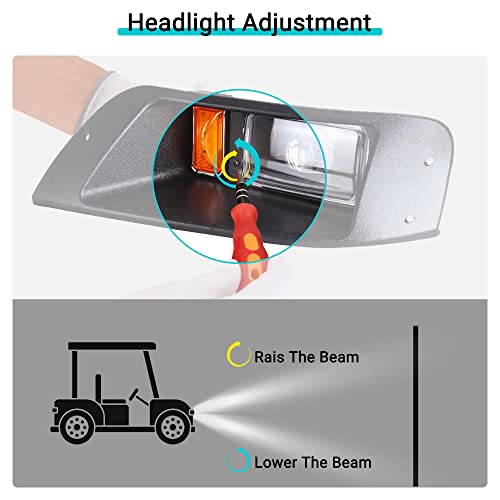 10L0L Golf Cart Ezgo Txt Led Light Kit With Daytime Running High/Low Beam Light For 1995-2013 (12V-48V) Txt Golf Cart With Turn Signals Light Brake Light #TOP6