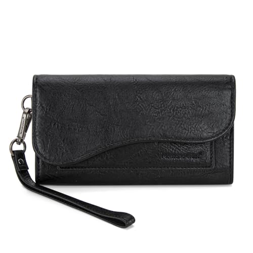 Image of Montana West Wallets for Women Large Phone Wristlet Wallets Trifold Money Organizers with Coin Purse and Wrist Strap