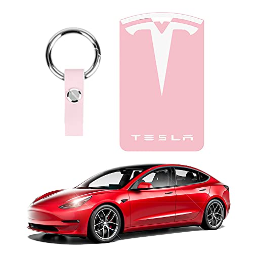 Tesla Porte-clés en silicone pour Tesla Model 3 Model Y avec logo, 2 pièces - Rose et blanc Cover