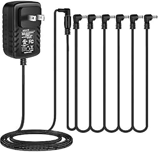 LEKATO Pedal Power Supply Adapter 9V DC 1.5A(1500mA) - 6 Way Daisy Chain