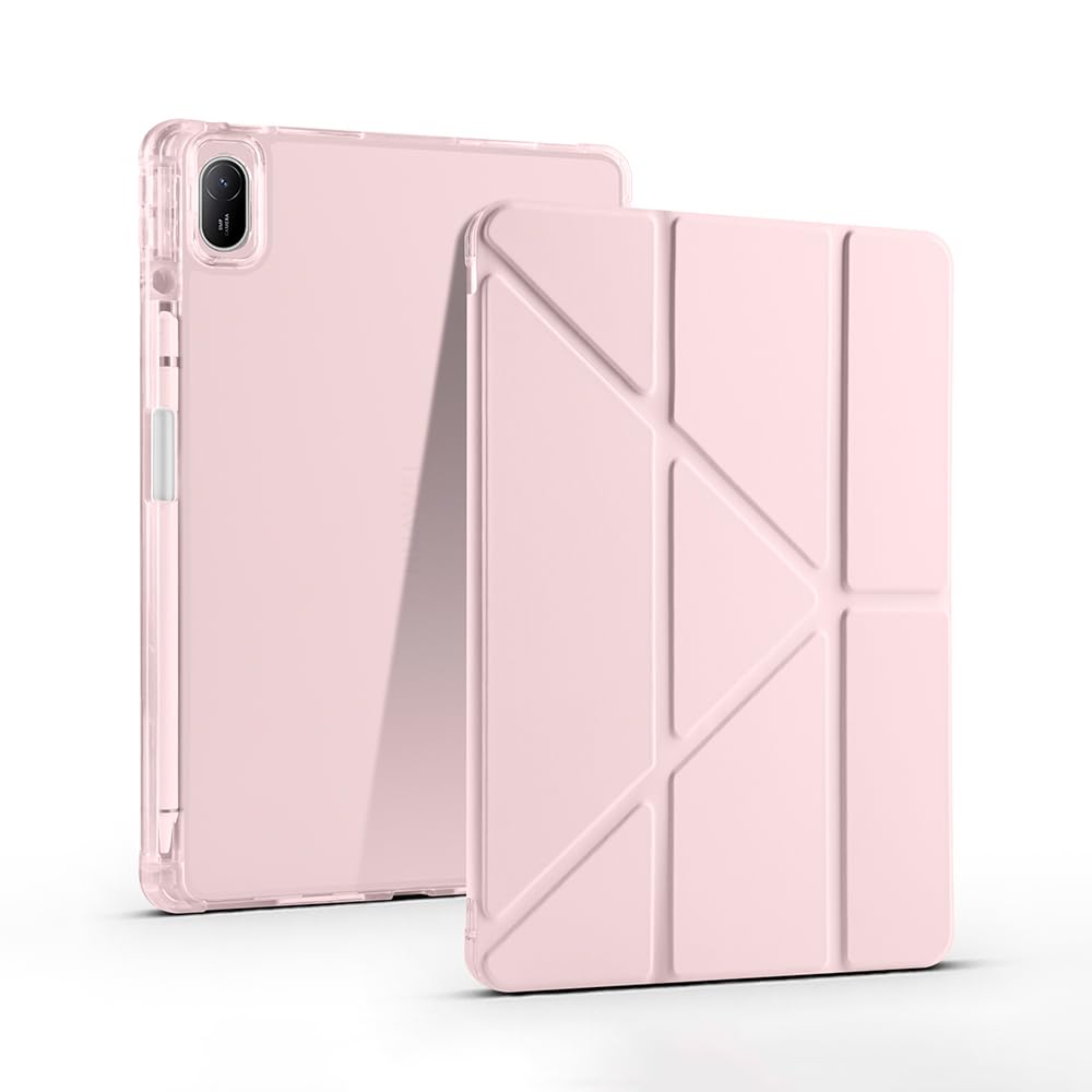 Zore Huawei ile uyumlu Matepad SE 11 Kılıf Zore Tri Folding Kalem Bölmeli Standlı Kılıf Rose Gold