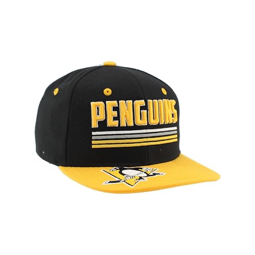 ZHATS Pittsburgh Penguins NHL Officially Licensed Youth Adjustable Snapback Hat Flat Bill Z11 Pitch Team Color