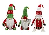 Rae Dunn Christmas Gnome Trio - 19 Inch Stuffed Plush Elf Family Figurine Doll with Felt Hat - Cute