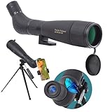 ED 20-60X60 FMC Spotting Scope Compact (Long Range Spotting, Water-Resistant) with Metal Tripod, Carry Bag, Phone Holder (ED 20-60X60)