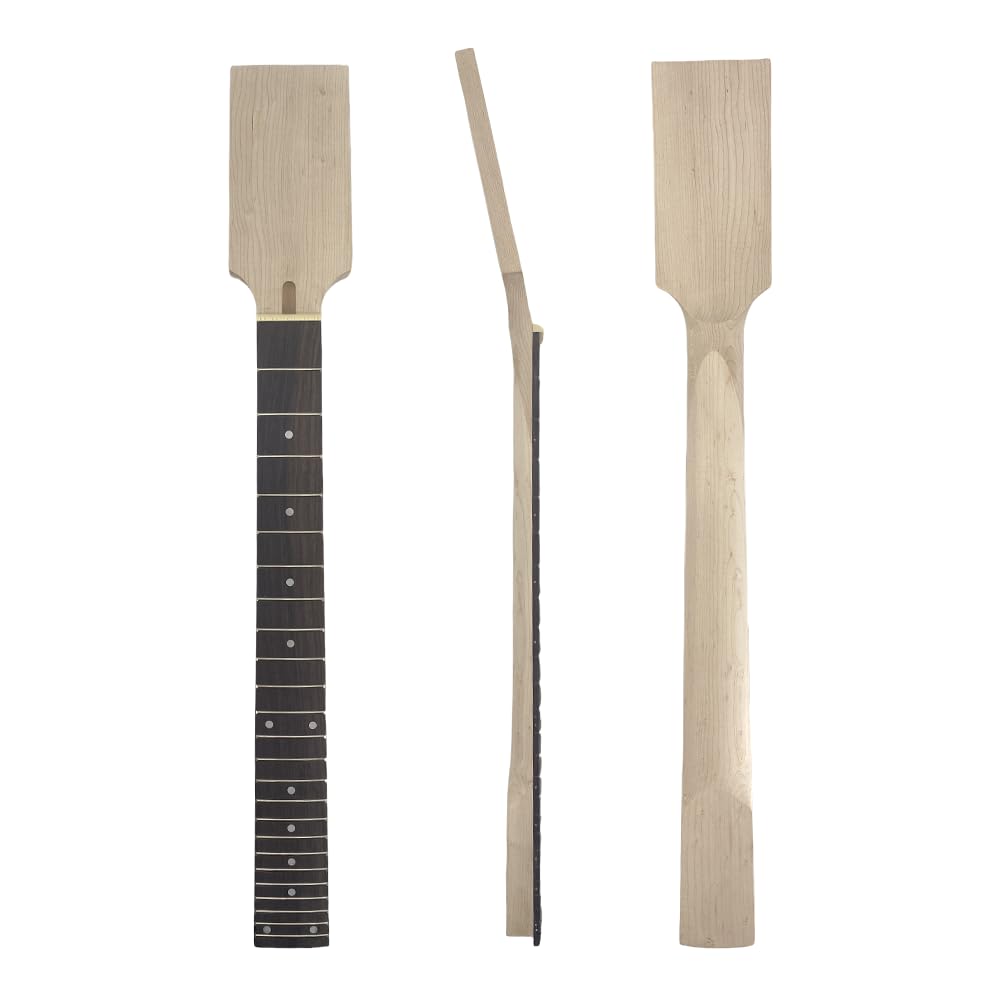 Szeroki 12-strunowy gryf gitarowy klon palisander podstrunnica, 24 progi, 63 cm duża główka w kształcie wiosła, zamiennik, prawa ręka, śruba na pięcie (jedna)