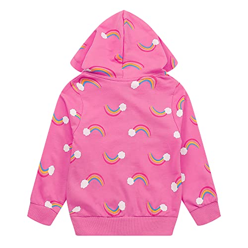 Popshion Baby Girls Unicorn Sweaters Zipper Rainbow Hooded Sweatshirt Toddler Coat Hoodies Outerwear Kids Winter Jacket 6T #TOP1