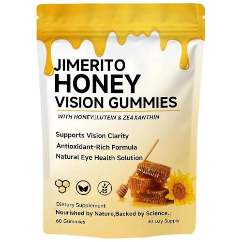 FITGUM Jimerito Lutein Honey Gummies 20mg Lutein & 4mg Zeaxanthin Naturally Flavored Gummy 60 Count(1 Pack)