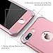 ORETECH Compatible with iPhone 8 Plus/ 7 Plus Case with [2 Pack 9H Tempered Glass Screen Protector] 360° Full Body Hard PC Silicone Phone Case 5.5 inch - Rosegold
