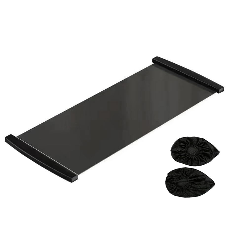 Bloepum Yoga Sliding Mat Sports Fitness Glide Plate Core Exercise Running Skating Leg Training Board Gym Equipment Easy Install Easy to Use Black 140cm