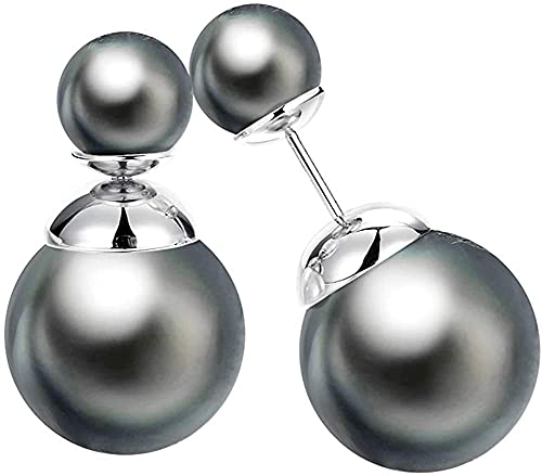 1 Paire de Boucles d'oreilles Double Face Avant et arrière Petites et Grandes Perles simulées Boucles d'oreilles en Perles artificielles Bijoux de Mode Cadeau Femmes
