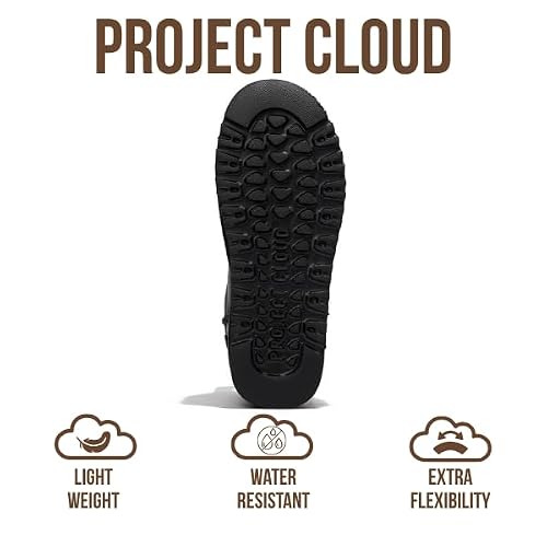 Project Cloud 100% Genuine Leather Ankle Boots for Women - Anti-Slip Memory Foam Insole Womens Boots - Lightweight Winter Womens Shoes, Ankle Booties for Women (Huggy,BLKLEA,10)