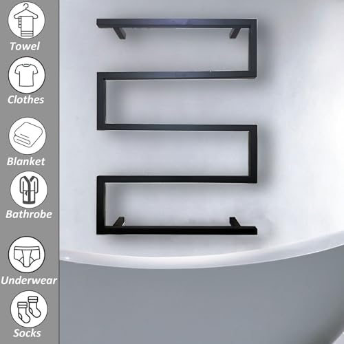 Toallero de acero inoxidable con cableado y diseño moderno minimalista 3