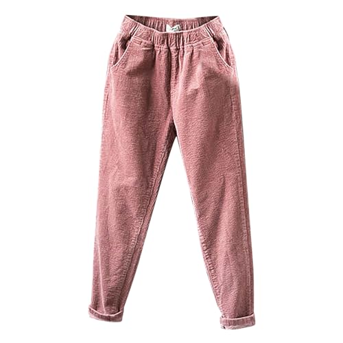 Pantalones de pana para mujer, cintura elástica con múltiples bolsillos, pantalones deportivos con forro polar, pantalones tácticos para mujer, gimnasio, ropa activa, pantalones casuales de trabajo,